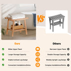Bamboo Shower Bench for Inside Shower to Sit on,Waterproof Shower Stool for Shaving Legs,Spa Bathroom Shower Chair with Storage Shelf, Bathroom Bench Seat for Senior Adult Disabled Elderly