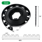 Werthic 40FT 2" No Dig Flexible Landscape Edging Plastic Garden Border Kit