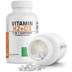 Bronson Vitamin K2 (MK7) with D3 Supplement Non-GMO Formula 5000 IU Vitamin D3 & 90 mcg K2 MK-7 Easy to Swallow D & K Complex, 250 Capsules