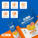 TRULABS Multivitamin Drink Mix – Island Sun Flavor with 24 Vitamins & Minerals, 8 B Vitamins, A, C, D3, E, K2, Sugar Free with Monk Fruit, Dairy Gluten Soy Free, Vegan (16 Stick Packs)