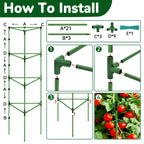ZeeDix 65 Inch 4 Pack Heavy Duty Tall Tomato Cages for Garden