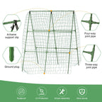 2PCS Cucumber Trellis for Climbing Plants Outdoor, Garden Trellis for Raised Bed Garden,Vegetable Grow Supports with Climbing Net for Tomato Bean Squash, Grape Zucchini (2PCS)
