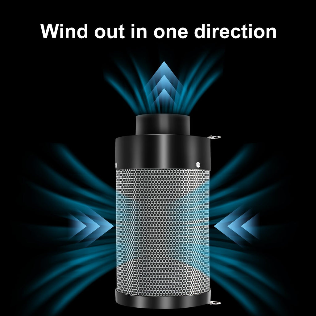 ATOUR 4 Inch Air Carbon Filter with Australian Virgin Charcoal – Odor Control. Built-in 5.5" Quiet Fan with Speed Control, for Inline Duct Fans & Grow Tents. Includes Vent Cover + Pre-Filter 4"x13.4"