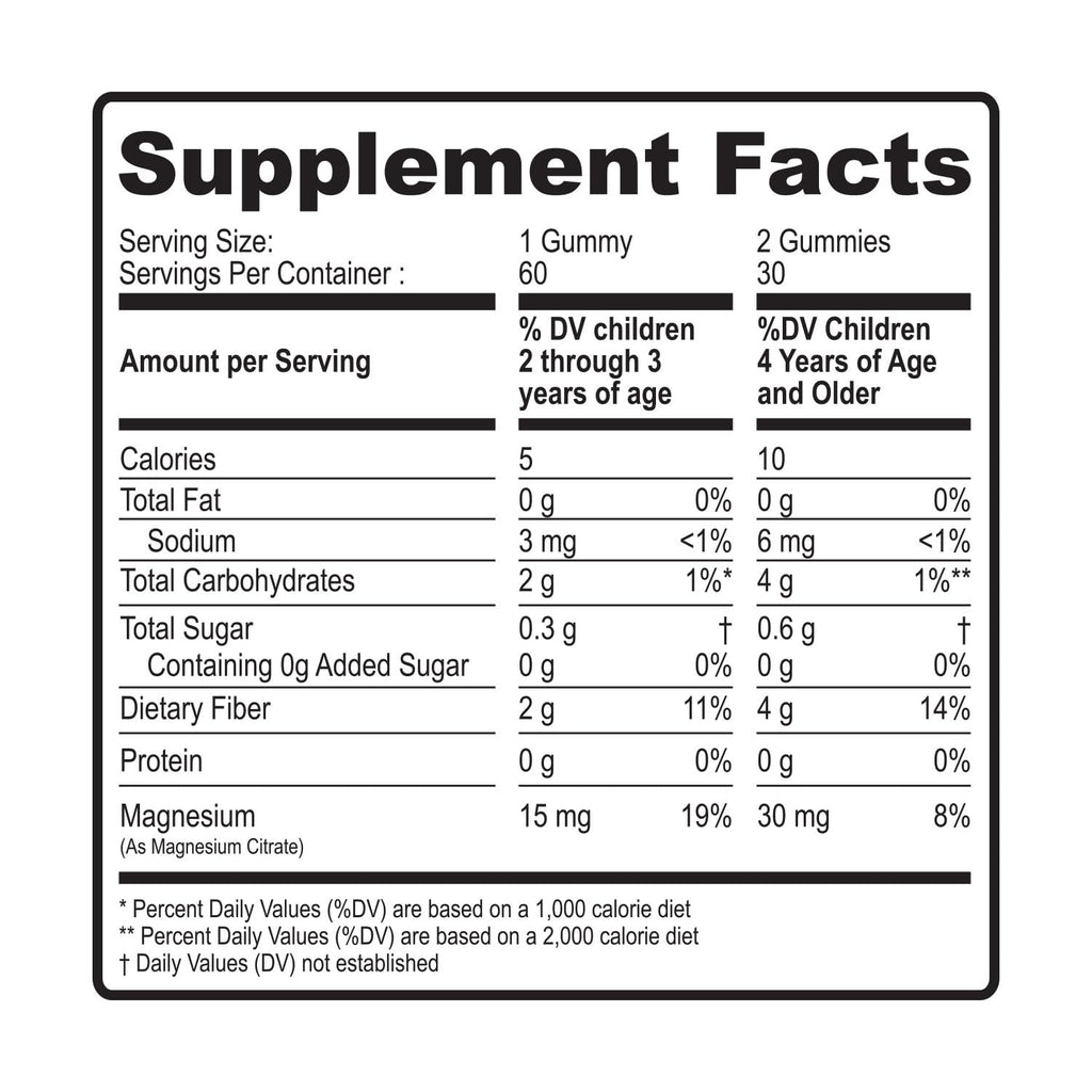 Dr. Moritz Kids Magnesium Gummies, No Sugar Added and Non-GMO Magnesium Supplement, Calm Kids Chewables with Blueberry Flavor, 60 Gummies