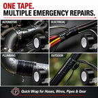 Self-Fusing Silicone Tape 1" x 33' x 20mil – Waterproof Emergency Repair Tape for Radiator Hoses, Pipes & Electrical Wiring – Heat Resistant, Insulating, Chemical Resistant, No Residue, Black