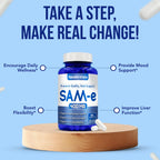 SAM-E Supplement 400mg | Easy Absorption S-Adenosyl-L-Methionine SAM-e 400mg for Bone and Mood Support Supplement | Made in The USA Non-GMO and Gluten Free (90 Day Supply)