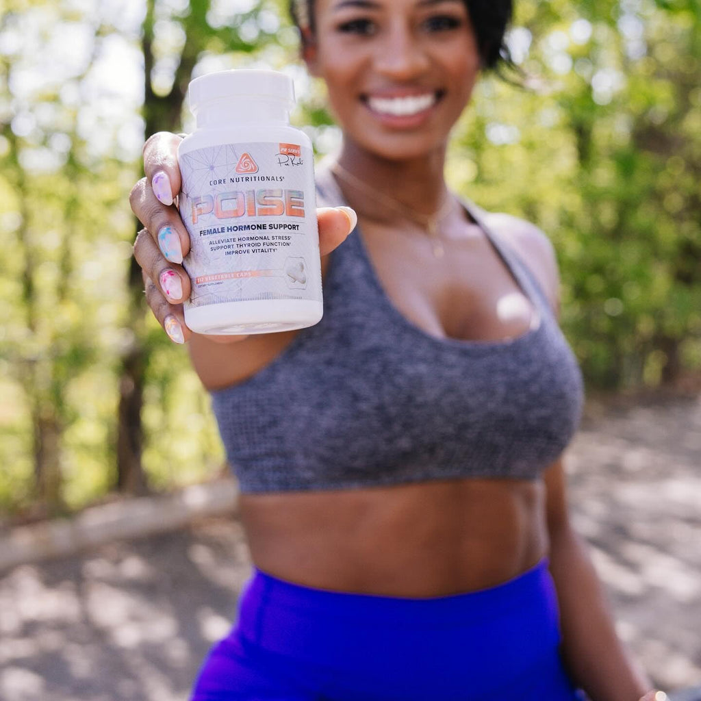 Core Nutritionals Poise Female Hormone Support | Thyroid Hormone Balance & Menstrual Support | with Magnesium & Iodine | Antioxidant Rich | 112 Vegetable Capsules