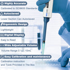 ONiLAB 10-100ul Single-Channel Manual Adjustable Variable Volume Pipettes, Autoclavable pipettor, 7010101008