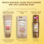Jergens Natural Glow Self Tanner Body Lotion, Daily Sunless Tanning, Medium to Deep Skin Tone, Daily Moisturizer with Coconut Oil, Vitamin E and Antioxidants, 7.5 Oz, Pack of 2