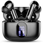 Wireless Earbuds, Bluetooth 5.4 Headphones Bass Stereo/Clear Calls, Black