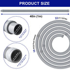 Poolvio Pool Vacuum Hose 33 Feet (10 x 40 Inch), 1.5 Inch Cuffs, Compatible with Most Inground Pool Automatic Cleaners, Gray