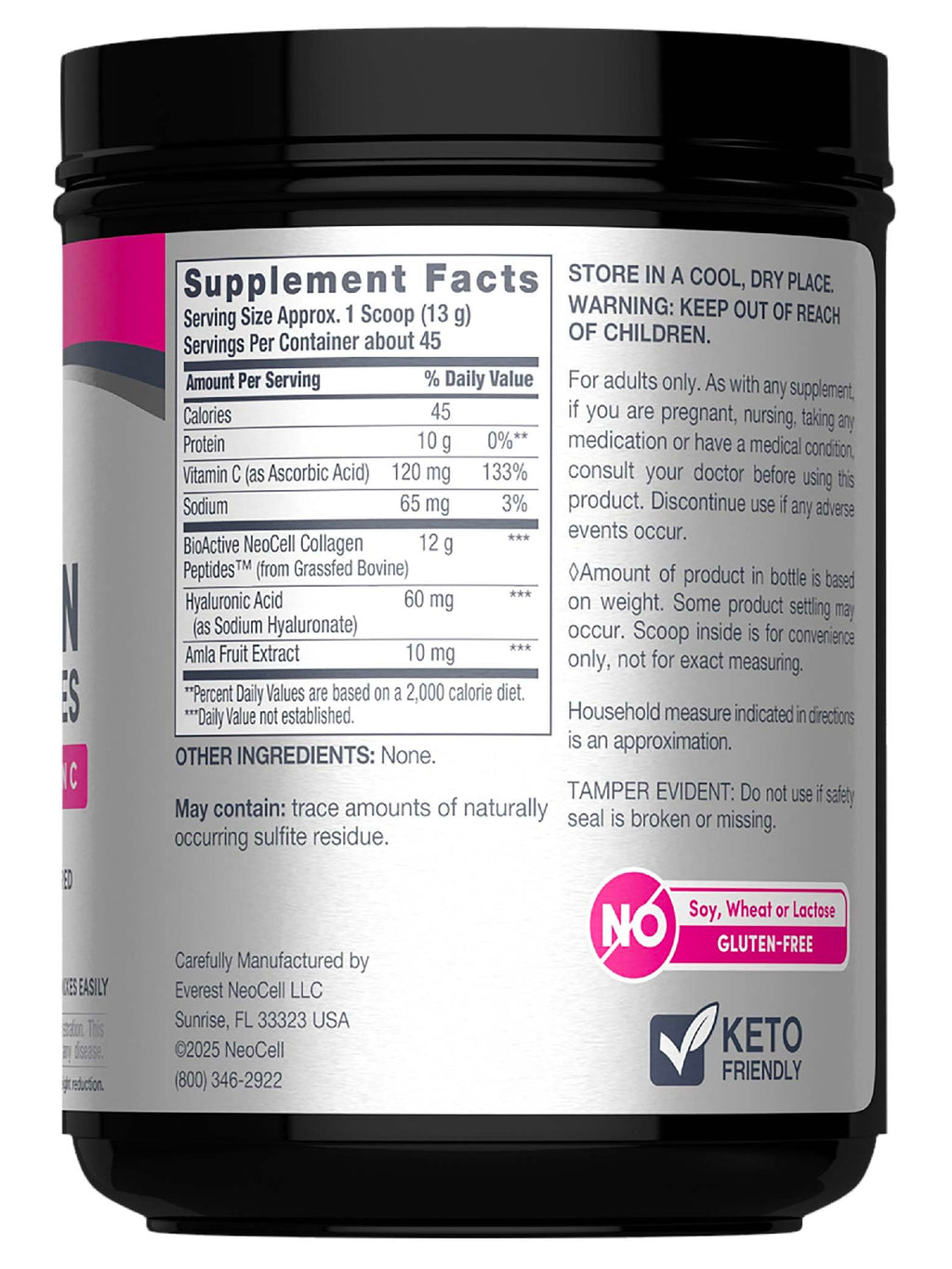 NeoCell Super Collagen Powder, Collagen Plus includes Vitamin C & Hyaluronic Acid, Promotes Healthy Hair, Beautiful Skin, & Nail Support, Collagen Type 1 & 3, 12g Collagen per Serving, 20.6 Oz