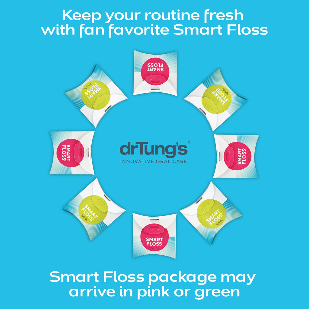 DrTung's Smart Floss - Natural Floss, PTFE & PFAS Free Floss, Gentle on Gums, Expands & Stretches, BPA Free - Natural Dental Floss Cardamom Flavor (Pack of 30)