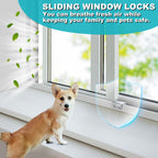 Sliding Window Locks (6 Sets), Security Window Locks with Keys, Adjustable Aluminum Sliding Window Stops, Easy Installation Without Drilling, for Vertical and Horizontal Sliding Windows (Silver)