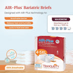 Tranquility Bariatric Disposable Briefs 4X-Large with AIR-Plus Fully Breathable Fabric for Skin Dryness & Integrity, High Waistline, Latex-Free, 34oz Capacity, 32ct Case