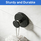 SetSail Suction Cup Hooks for Shower 4 Packs Matte Black Towel Hooks for Bathrooms Wall Mounted Stainless Steel Bathroom Towel Hook for Shower Wall, Window Glass, No-Drill