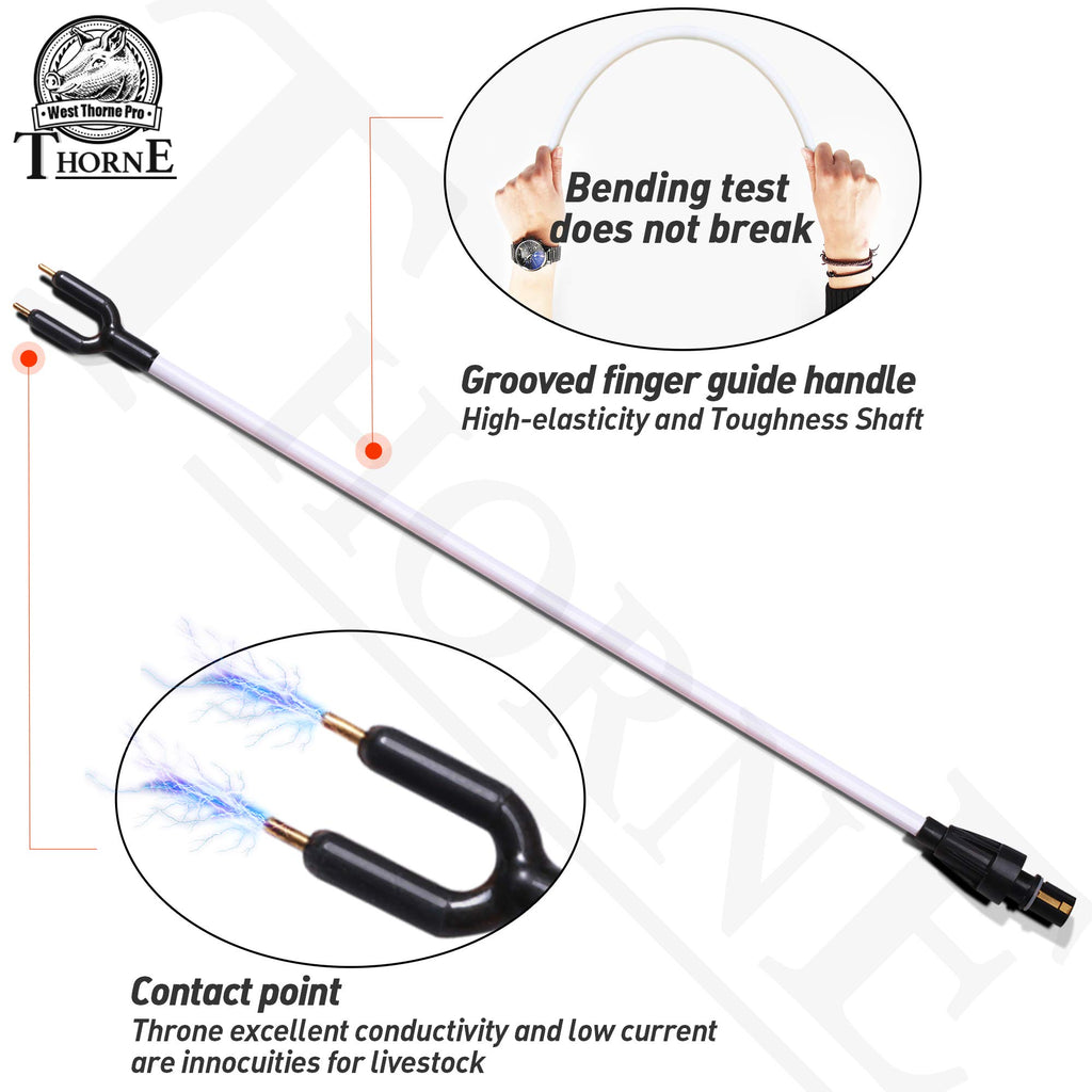 West Thorne Pro Livestock Prod, Waterproof Cattle Prod Stick with LED Light, Livestock Prod for Modern Livestock Management(33.8in)