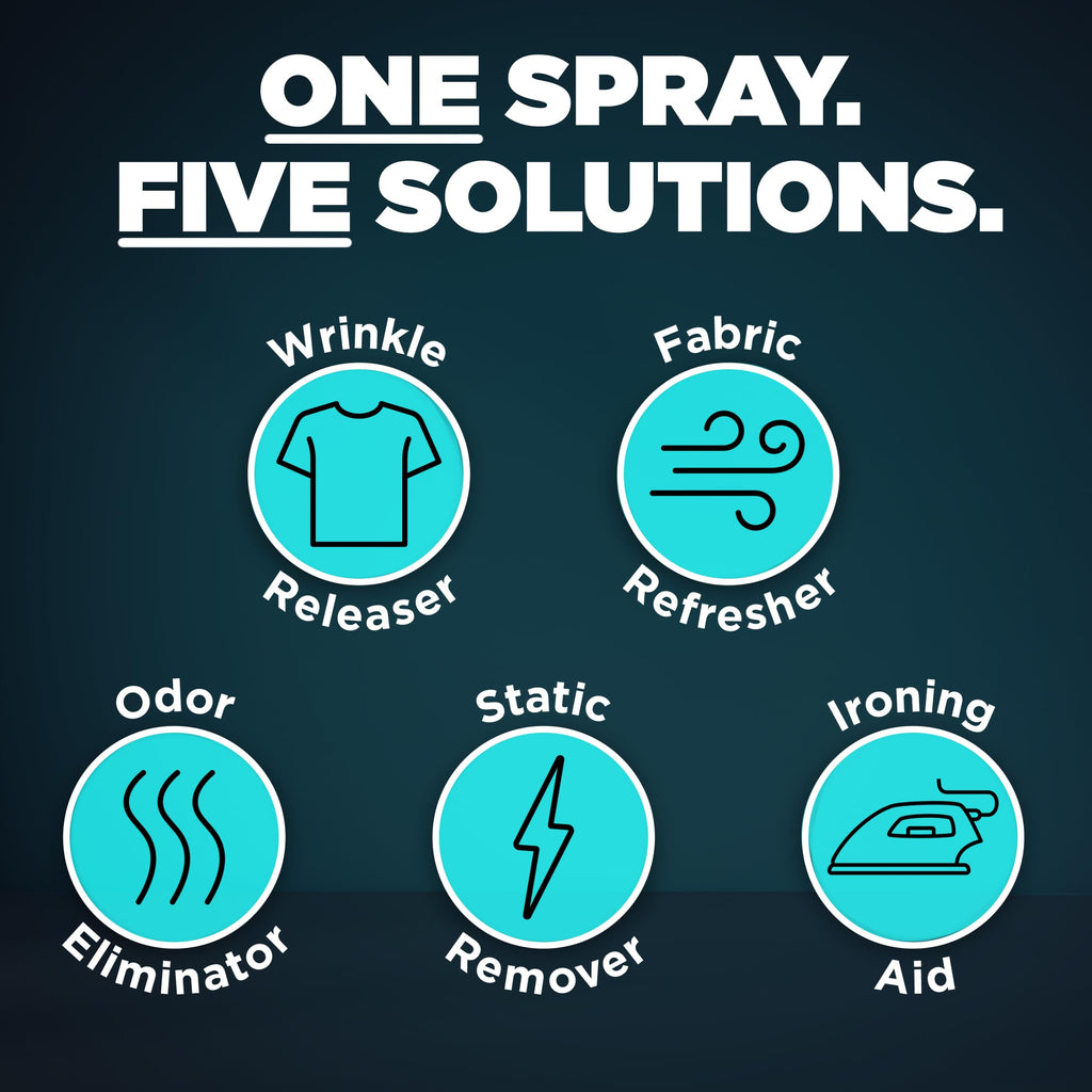 Downy Wrinkle Releaser Spray, All In One Wrinkle Release Spray, Odor Eliminator, Static Remover, Fabric Refresher & Ironing Aid for Clothes, 33.8 Fl Oz (Pack of 2), Light Fresh Scent