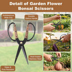 Dekeliy 2Pack Garden Pruning Shears Set: Ultra Sharp SK5 Blade Gardening Shears & Precision Garden Scissors,Wood Like&Wide Walnut Ergonomic Handle,Perfect for Plant,Bonsai,Shrub,floral,Branch Trimming