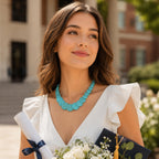 Sheplus Chunky Turquoise Statement Choker Necklace for Women