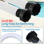 Frienda 10 ft Swimming Pool Replacement Hose - 1.5" Diameter Plastic Above Ground Hose Replacement Accessory for Home, Swimming Pool, Filter Pump, Saltwater Systems(White, Black)