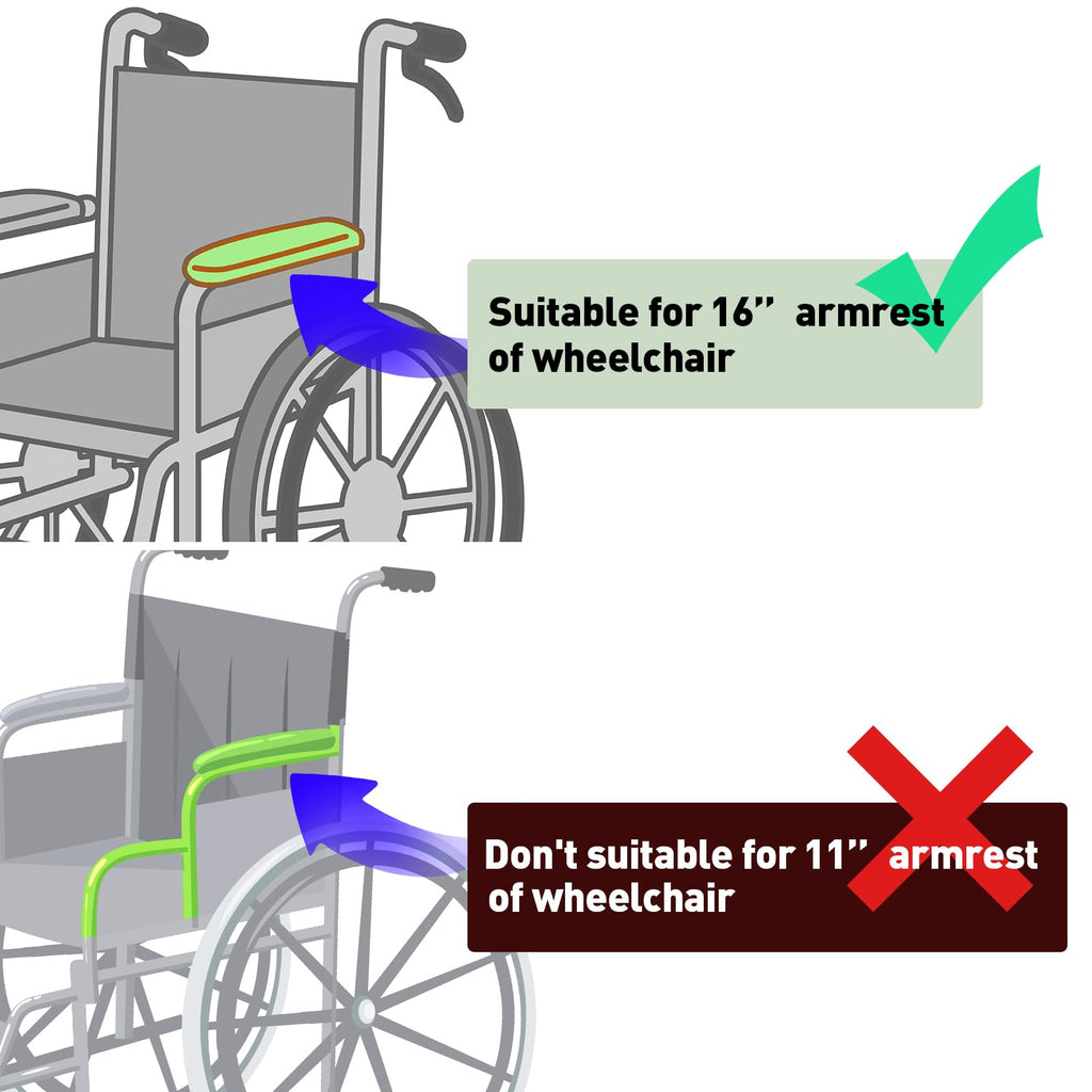 Trendcode Wheelchair Cushions，Pressure Pain Relief Accessories with Armrest Covers. Supports Coccyx & Back, Non-Slip. Fits 18" Wheelchair with Full Arms, Blue.