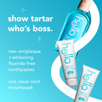 Hello Antiplaque Whitening Fluoride Free Toothpastes and Clean Mint Alcohol Free Mouthwash Bundle Pack, Whitening Toothpaste and Antigingivitis Gum Mouthwash Pack, No Alcohol for Zero Burning