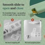 Pillar AM/PM Pill Box Organizer Two Times a Day | Aesthetic 7 Day Tablet Organizer 2 Times A Day | Beautiful Weekly Pill Box for Day and Night Medication (Powder Blue)