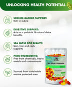 Sea Moss Gummies - Irish sea Moss raw Organic, Bladderwrack, Burdock Root. Contains Sea Moss Gel and Powder. Superfoods for Vegan, Keto and Dr Sebi Diet. Immune Boosting (1, Original)
