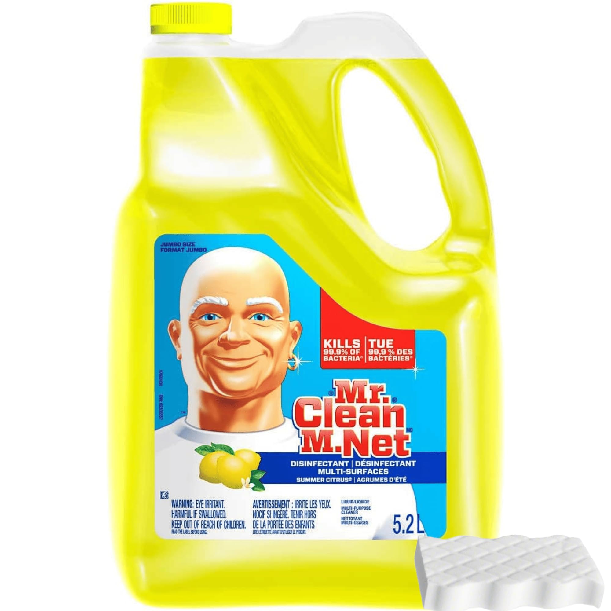 Mr. Clean Multi-Surfaces Summer Citrus Liquid Cleaner, 176 Fl Oz with Magic Eraser