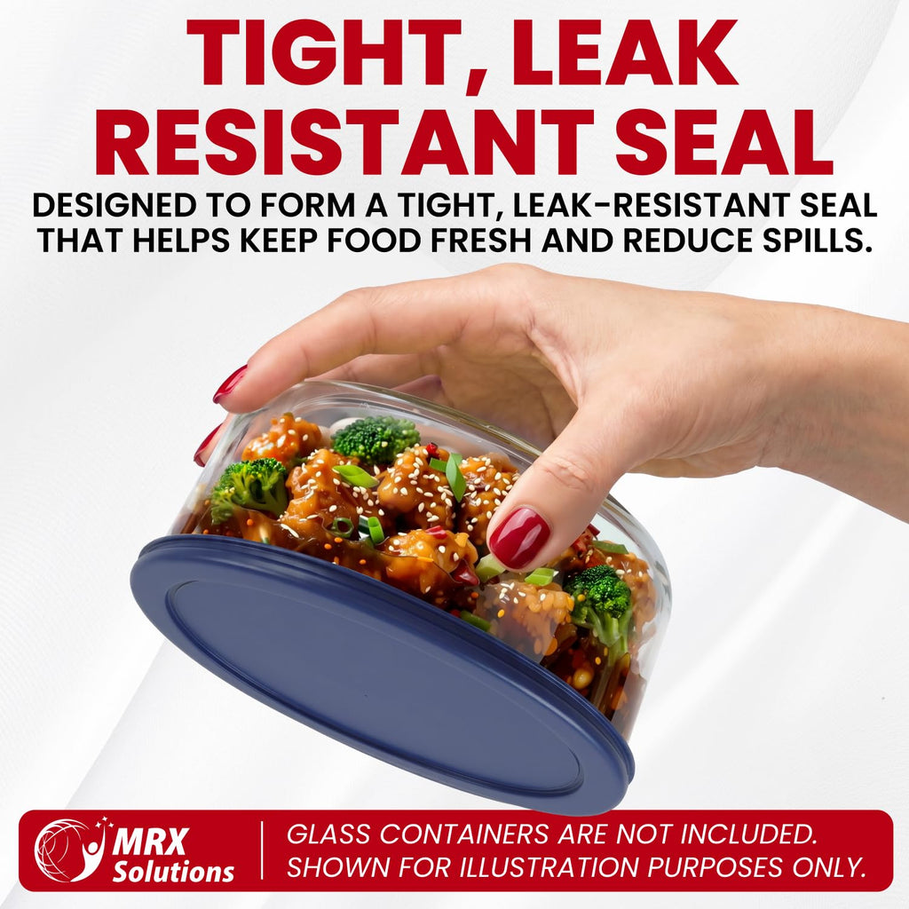 Replacement Lids for Pyrex Glass Food Storage Containers Round (2) for 7202-PC 1 Cup (3) for 7200-PC 2 Cup (2) for 7201-PC 4 Cup (2) for 7402-PC 6/7 Cup Red Blue