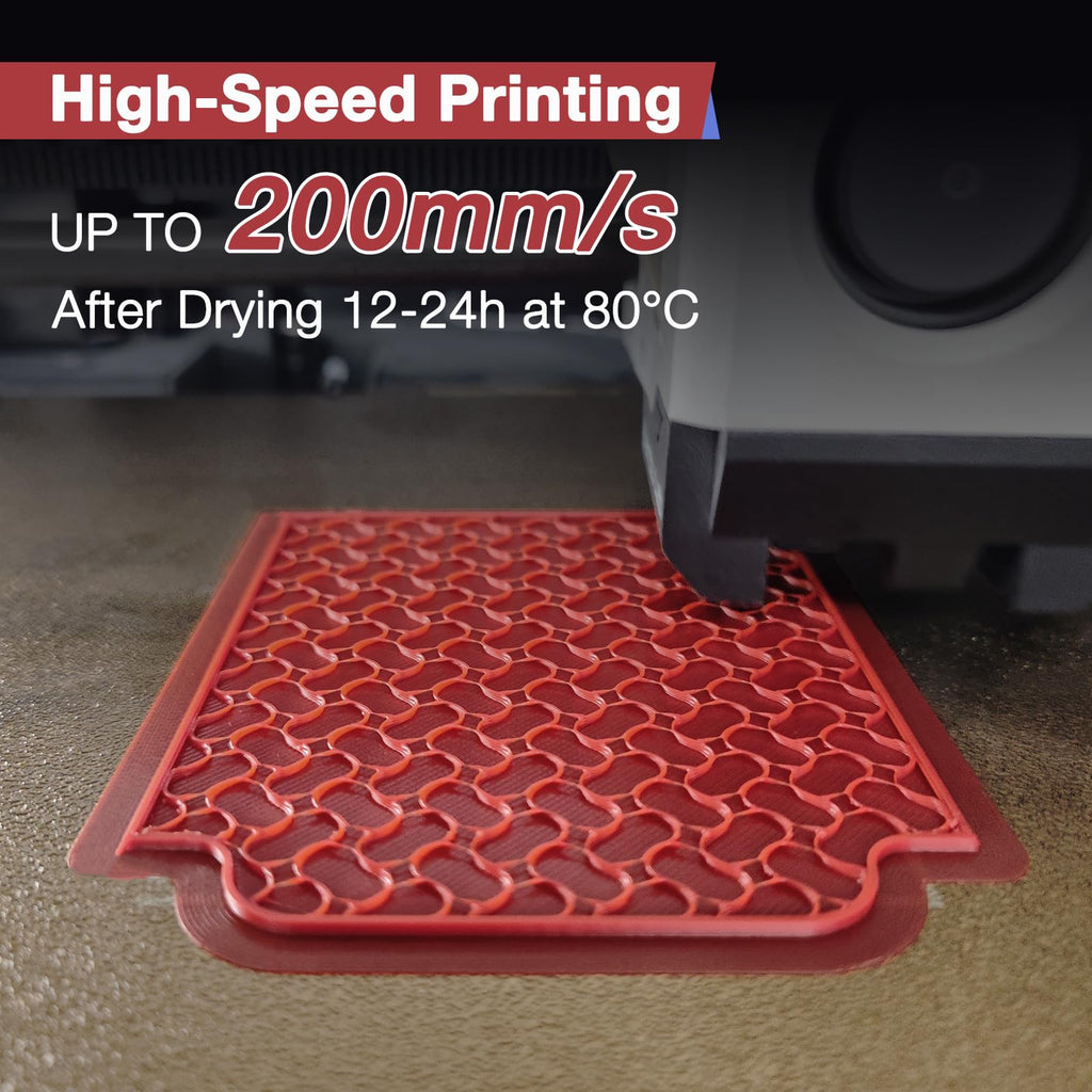 YXPOLYER Nylon Filament Red PA6 1kg 3D Printer Filament with Heat-Resistant AMS-Compatible Spool, 3D Printing Filament High-Speed Easy PA 1.75mm