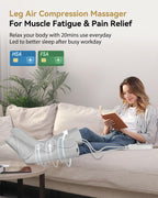 FIT KING Air Compression Leg Massager, Pneumatic Compression Boots for Circulation & Pain Relief, Swelling, Edema, RLS - Foot and Calf Massager Gift for Mom Wife