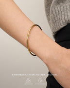 PAVOI Classic Waterproof Small Bangle Bracelet for Women, Yellow Gold, 57MM