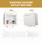 SECKWHALE Universal Washing Machine Outlet Box, 1/2-Inch Pex Crimp x 3/4-Inch MHT Connection with Center Drain, Laundry Washer Valve Outlet Box