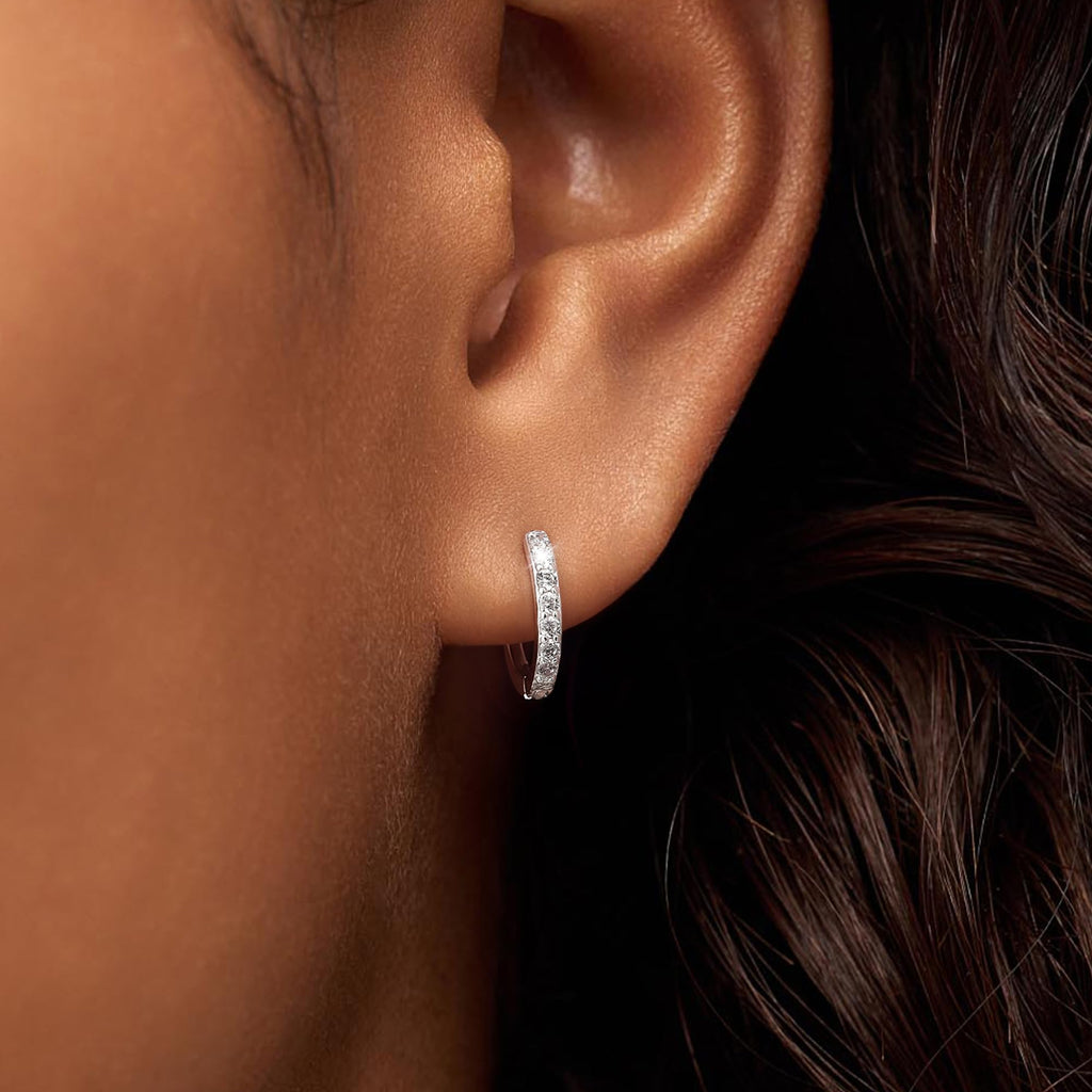 Carffordo 925 Sterling Silver Hoop Earrings for Women Small Huggie Earrings