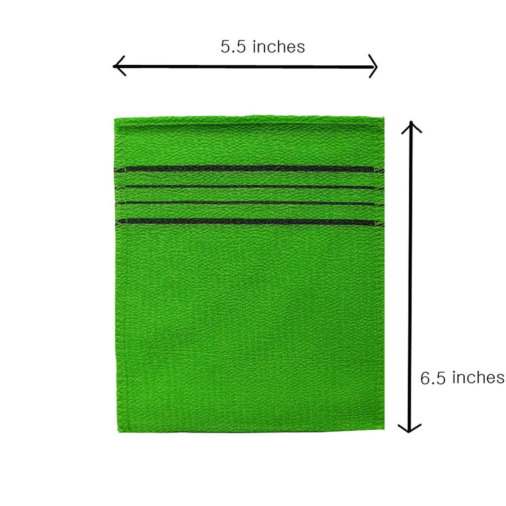 8 pcs Asian Exfoliating Bath Washcloth - Red & Green