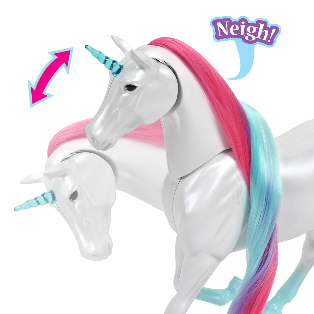 Sunny Days Entertainment Blue Ribbon Champions Fantasy Unicorn Grooming Set, Fantasy Toy Horse with Sounds and 12 Accessories, 4+