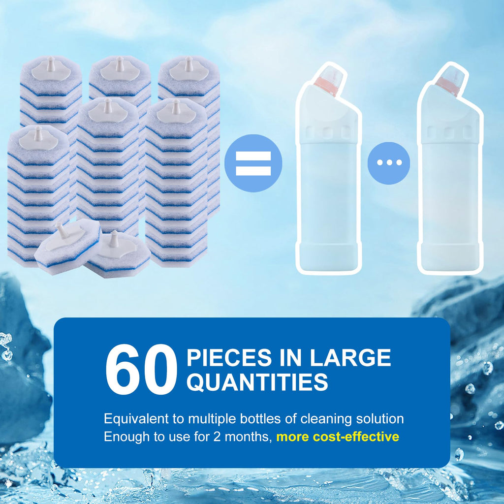 LufamlyGo Upgraded 60pcs Toilet Wand Refills fits Clorox Toilet Wand, Thickened Cleaning Layer, Won’t Fall Apart, Disposable Bathroom Cleaning Scrub Pads with Fresh Scent, for Home & Commercial Use