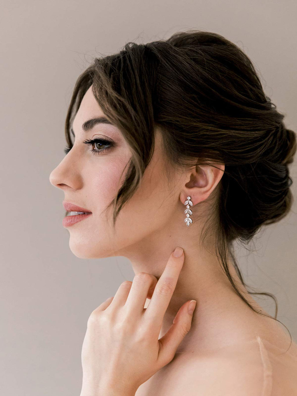 SWEETV Cubic Zirconia Wedding Earrings for Brides, Marquise Bridal Earrings