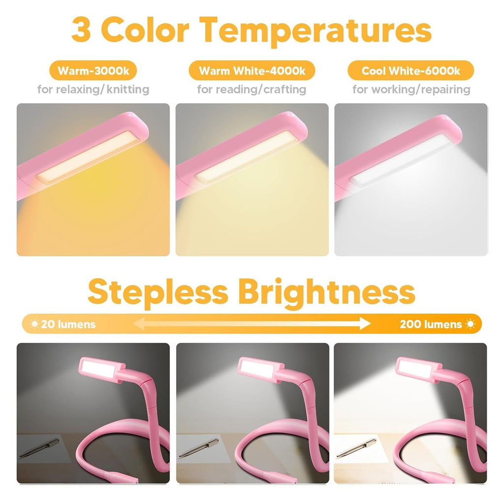 Neck Light for Reading in Bed at Night, Back to School Supplies College Dorm Essential Reading Light,Knitting Accessories Sewing Supplies Birthday Gifts for Women Mom Wife Nurse Gifts for Teen Girls