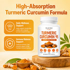 Elm & Herb Pure Turmeric Curcumin 95, Turmeric Curcumin Supplement with Black Pepper, Bee Propolis, Ginger, Fat Soluble Vitamin C (2)