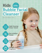 GOONGBE Kids Facial Bubble Wash and Lotion- Korean Low pH Face Cleanser & Moisturizer with Cica & Panthenol - Allergen-Free Formula 3.38 fl.oz. & 2.7 oz.