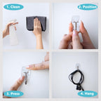 Clear Wall Hooks for Hanging, 100 Hooks+120 Strips, No Tools, Value Pack(S)