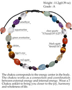 Jewever 7 Chakra Crystals and Stones Anklet Irregular Tumbled Gems Beaded Ankle Bracelets for Women Spiritual Energy Meditation Yoga Healing Jewelry Mom's Gifts (Tumbled Stone)