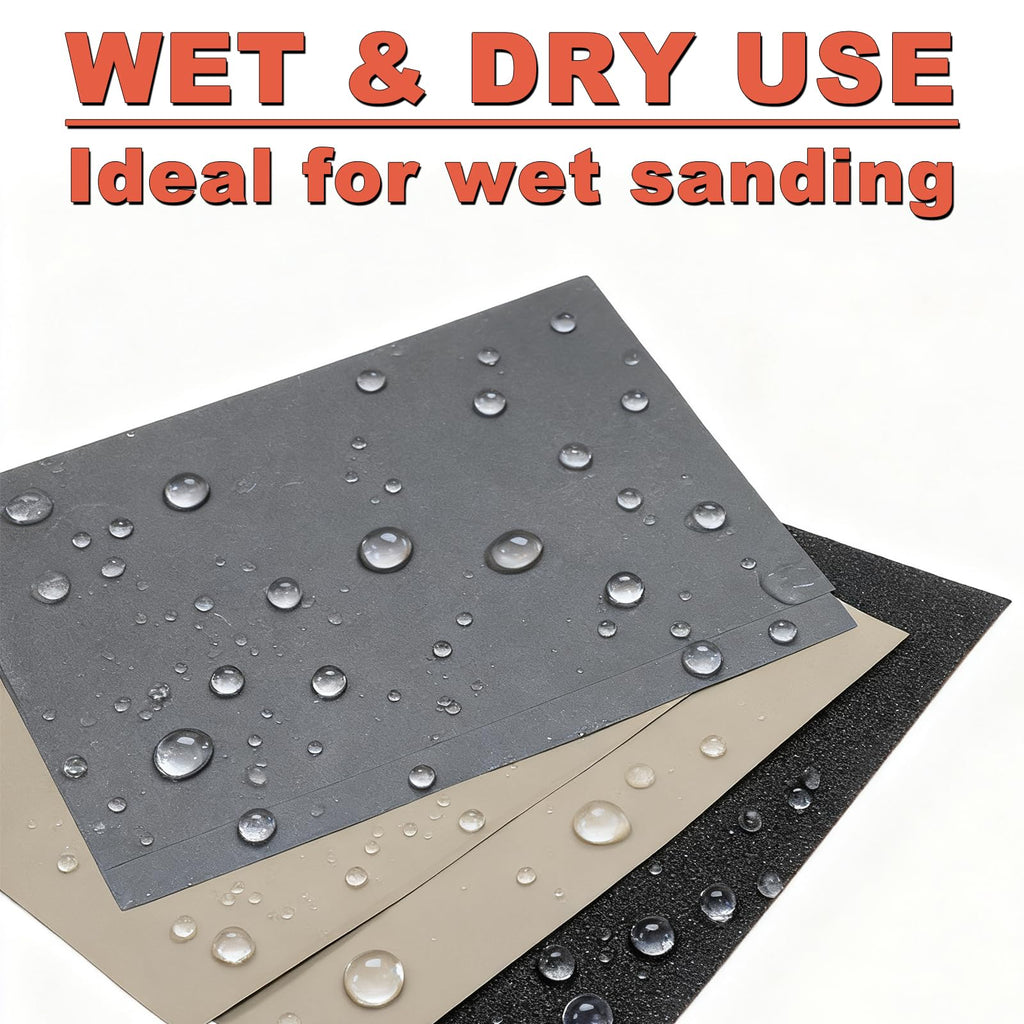BMOTL Wet Dry Sandpaper Sheets 9x11, 600 Grit, 12Pcs