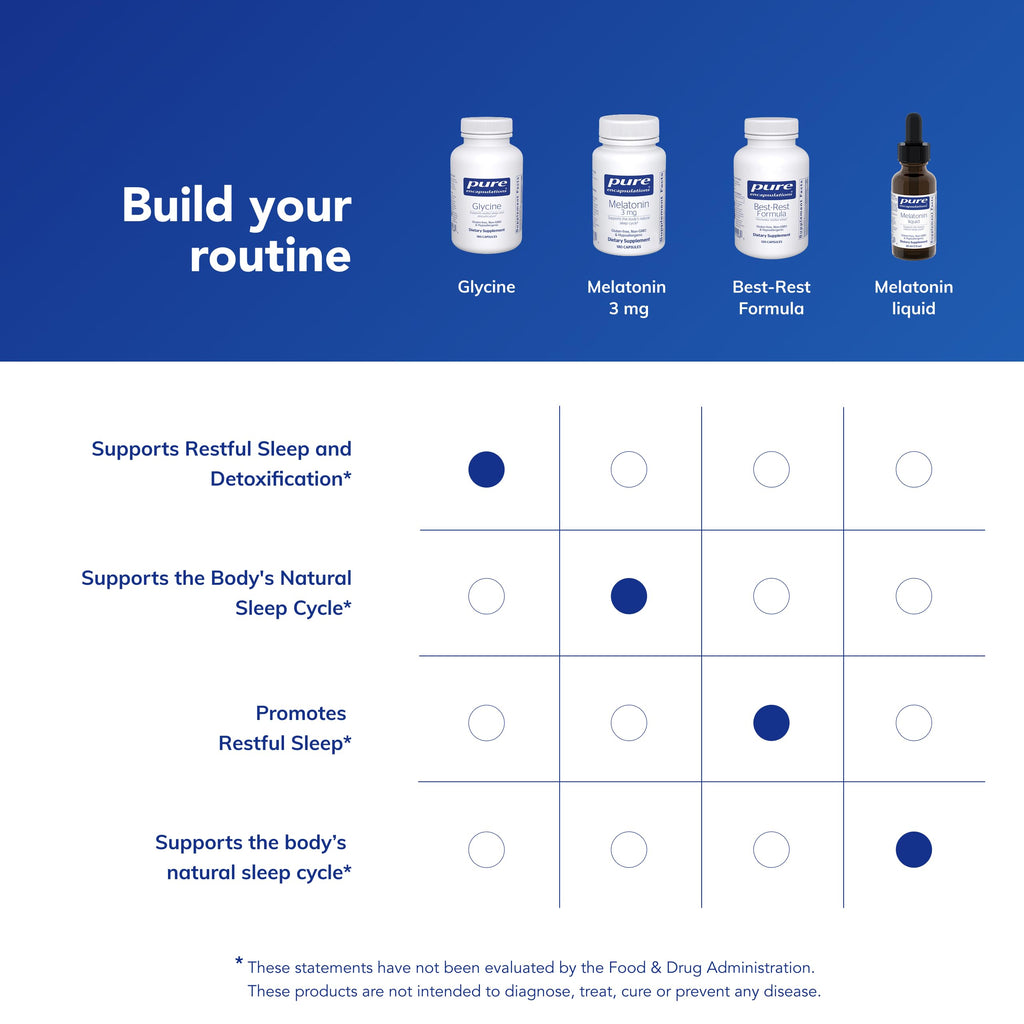 Pure Encapsulations Glycine - Supports Restful Sleep & Liver Detox* - Liver Supplement - Vegan & Gluten-Free - 180 Capsules