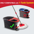 Spin Mop Replacement Set for O-Ceda EasyWring 1-Tank System, Includes 2 Mop Head Replacement, 1 Mop Handle (30-58in Adjustable 4-Section Pole), 1 Scrubber Head, 1 Spin Base