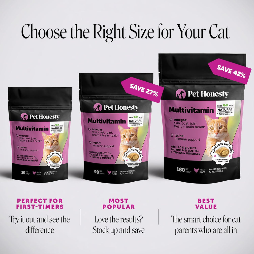 Pet Honesty Cat Multivitamin, Cat Treats Alternative, Chicken 30-Day Supply