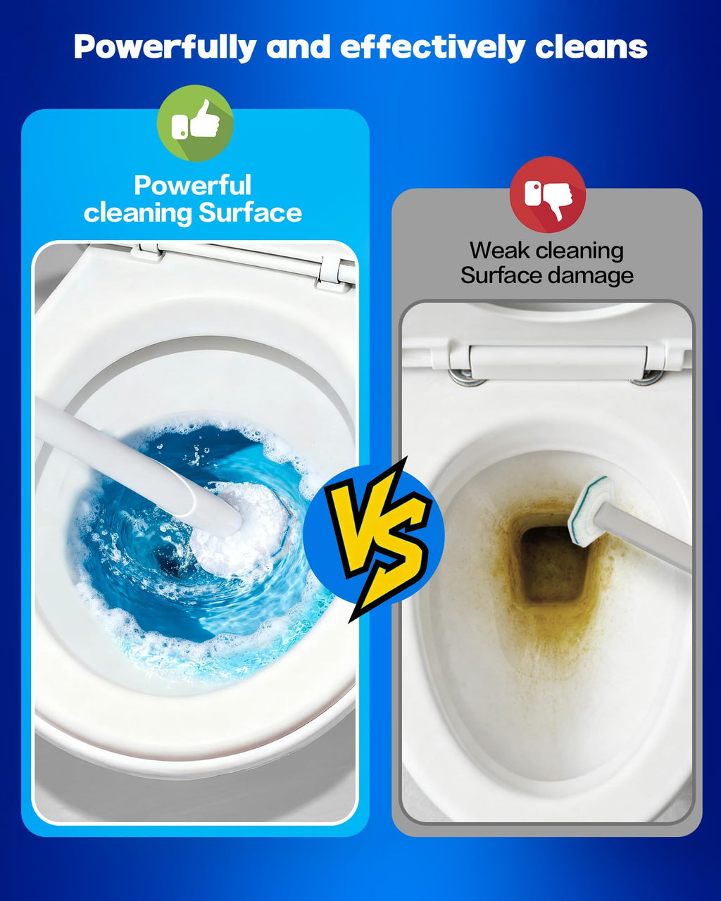 60 Pack Toilet Wand Refills Compatible with Clorox Toilet Brushes, Instant Foam Cleaning, Secure Lock No Slipping, Odor Neutralizing, Easy Snap-On Design